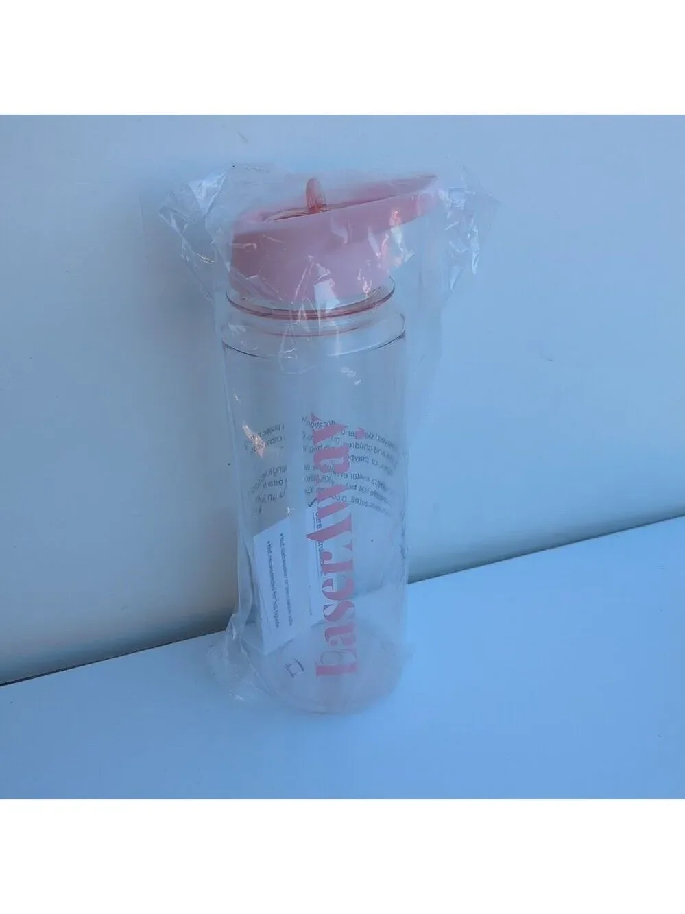 New Water Bottle w/ Straw ‎ & Hat, Pink Color, New
